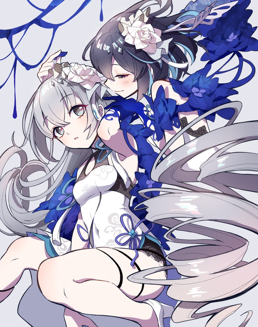 bronya zaychik and seele vollerei (honkai and 1 more) drawn by nasubi_(1ra1ri1ko2cho1mi2na)