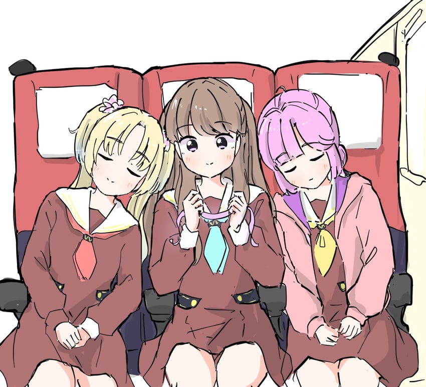 fujishima megumi, osawa rurino, and anyoji hime (love live! and 1 more) drawn by tazaki_masanobu