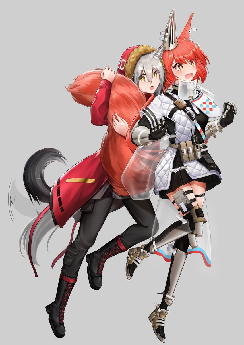 projekt red and flametail (arknights) drawn by rimutsutaka