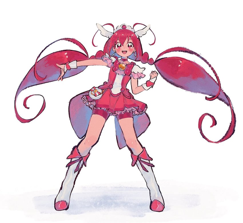 hoshizora miyuki and cure happy (precure and 1 more) drawn by koteko_(chop_of_toilet)
