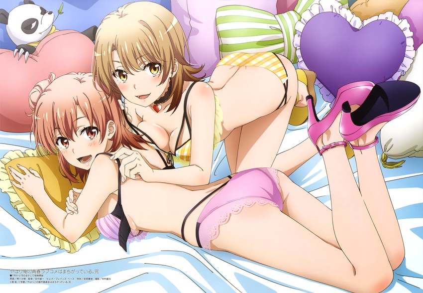 yuigahama yui and isshiki iroha (megami magazine and 1 more) drawn by yanagikawa_saki