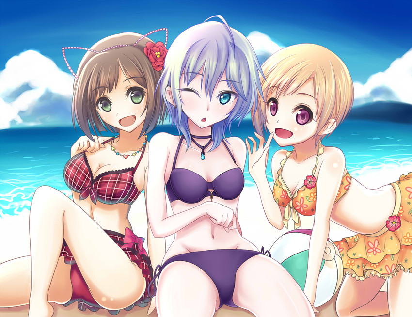 anastasia, maekawa miku, and aiba yumi (idolmaster and 1 more) drawn by shirousagi_una