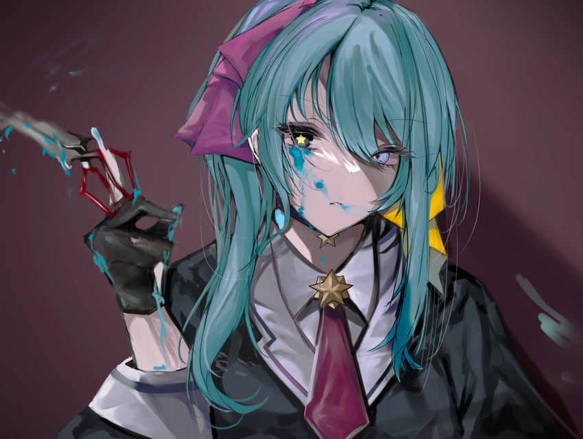 hoshimachi suisei (hololive and 1 more) drawn by onigirimeshitya
