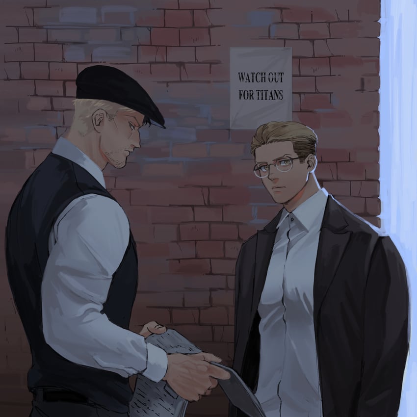 reiner braun and porco galliard (shingeki no kyojin) drawn by kogu_(nue_insideout)