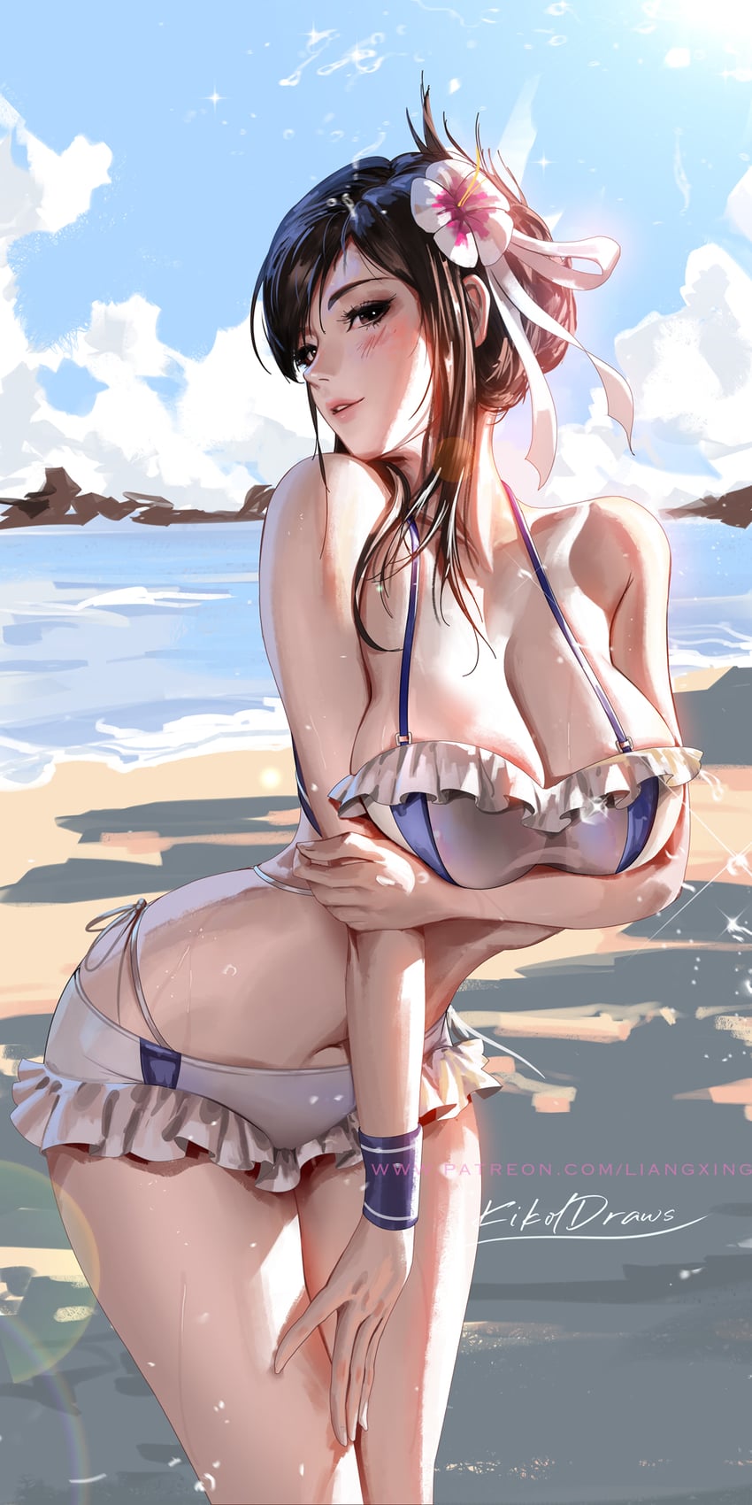 tifa lockhart (final fantasy and 3 more) drawn by liang_xing