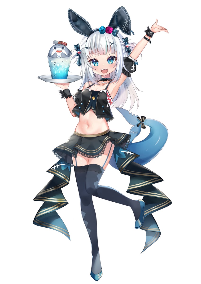 gawr gura and bloop (hololive and 1 more) drawn by rinringyo