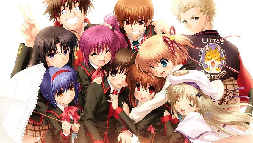 noumi kudryavka, natsume rin, kamikita komari, naoe riki, natsume kyousuke, and 5 more (little busters!) drawn by zen_(kamuro)