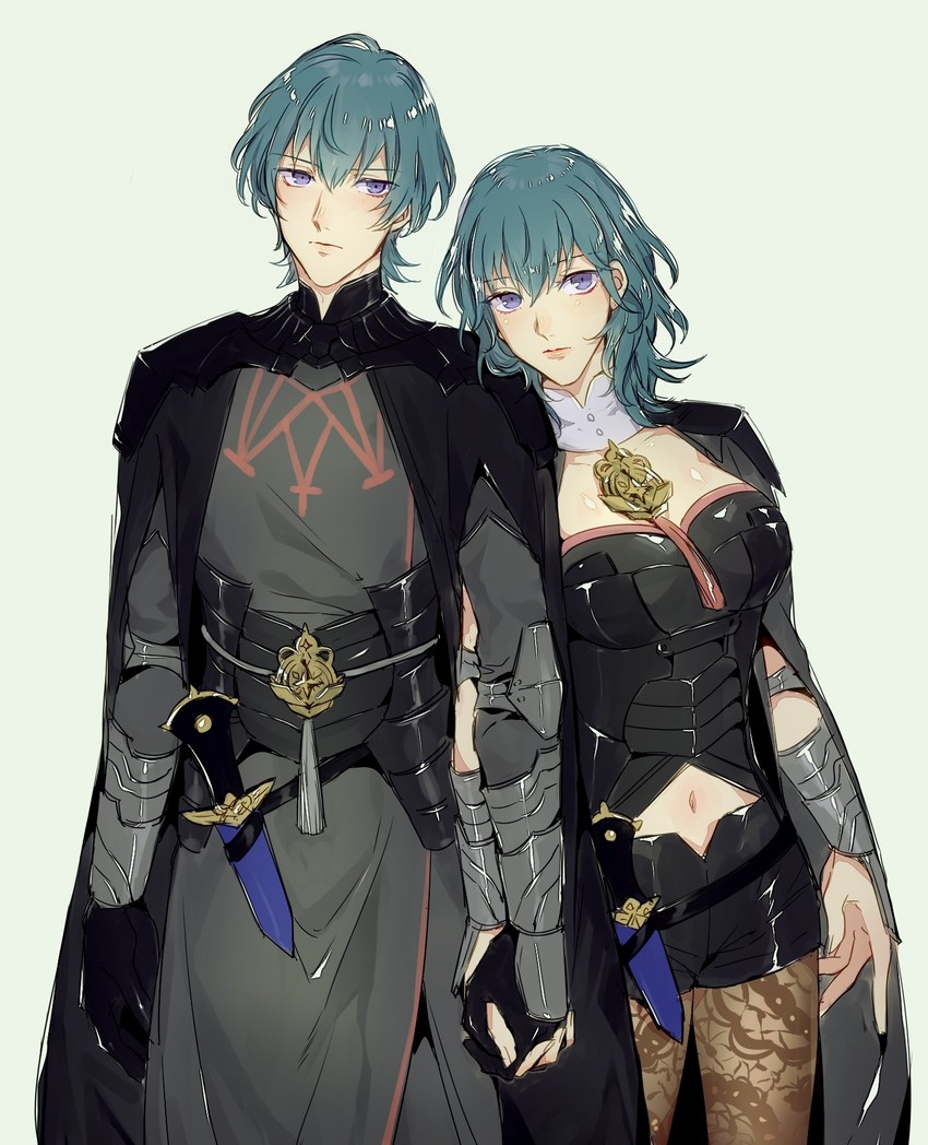 female byleth and male byleth (fire emblem and 1 more) drawn by mizuno_(iori-amu)