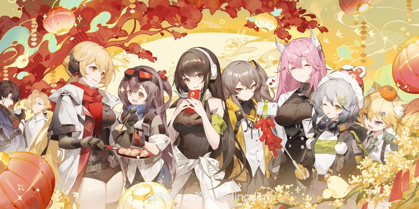 ump45, m4a1, ots-14, idw, groza, and 5 more (girls' frontline and 2 more) drawn by emurina