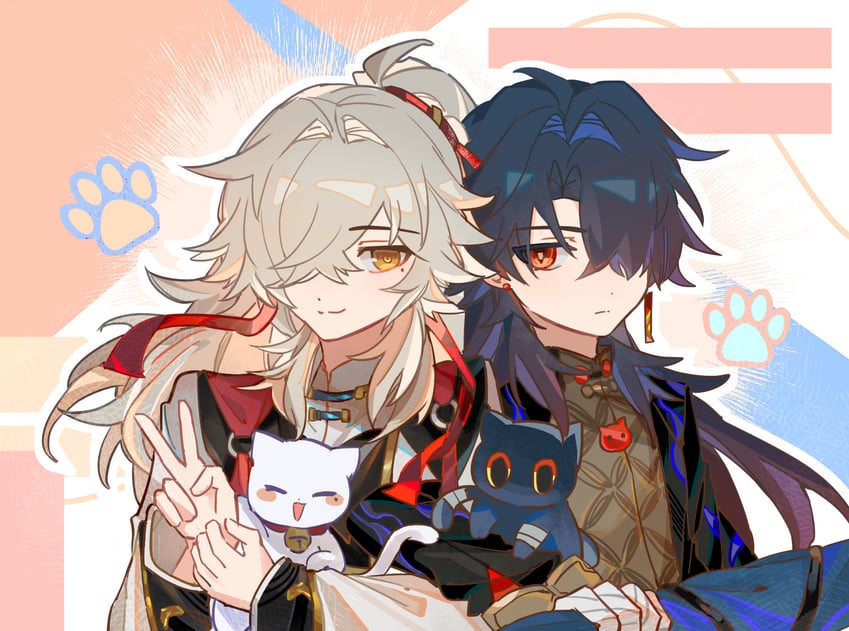 blade and jing yuan (honkai and 1 more) drawn by qieazhibingjiling
