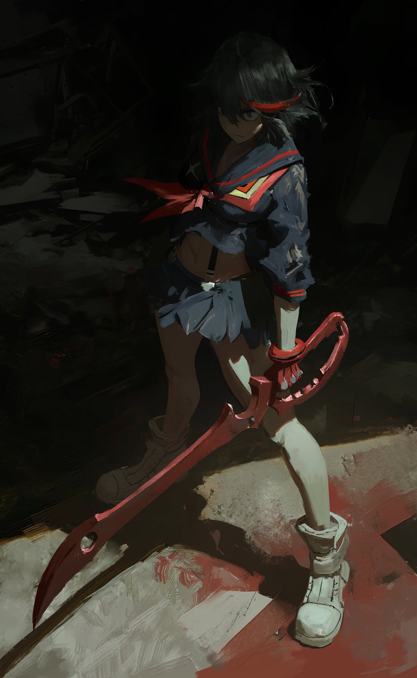 matoi ryuuko and senketsu (kill la kill) drawn by daodtt