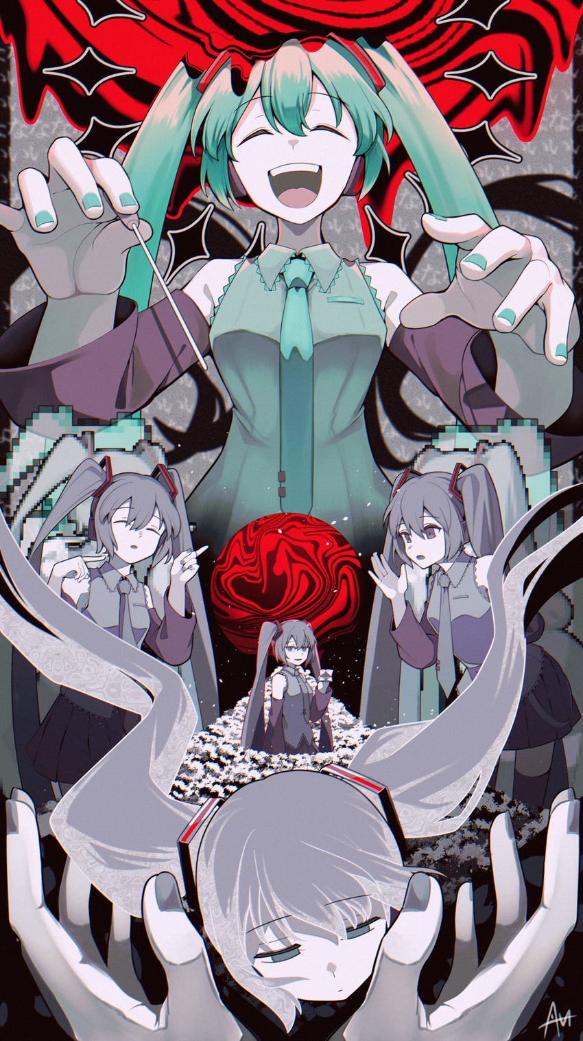 hatsune miku (vocaloid and 1 more) drawn by sato_(r017xts117)