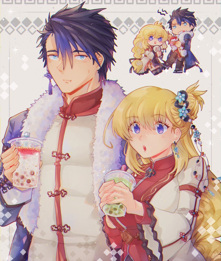agnes claudel and van arkride (eiyuu densetsu and 3 more) drawn by misa_fullmetal