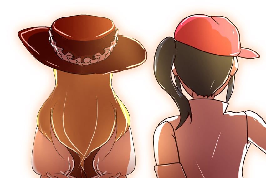 jacket girl and label girl (touhou and 1 more) drawn by rokki_hero