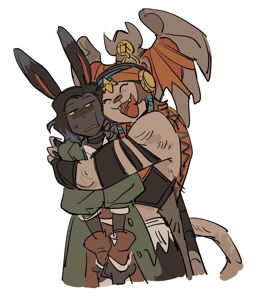 erenville and wuk lamat (final fantasy and 1 more) drawn by bakedpipira