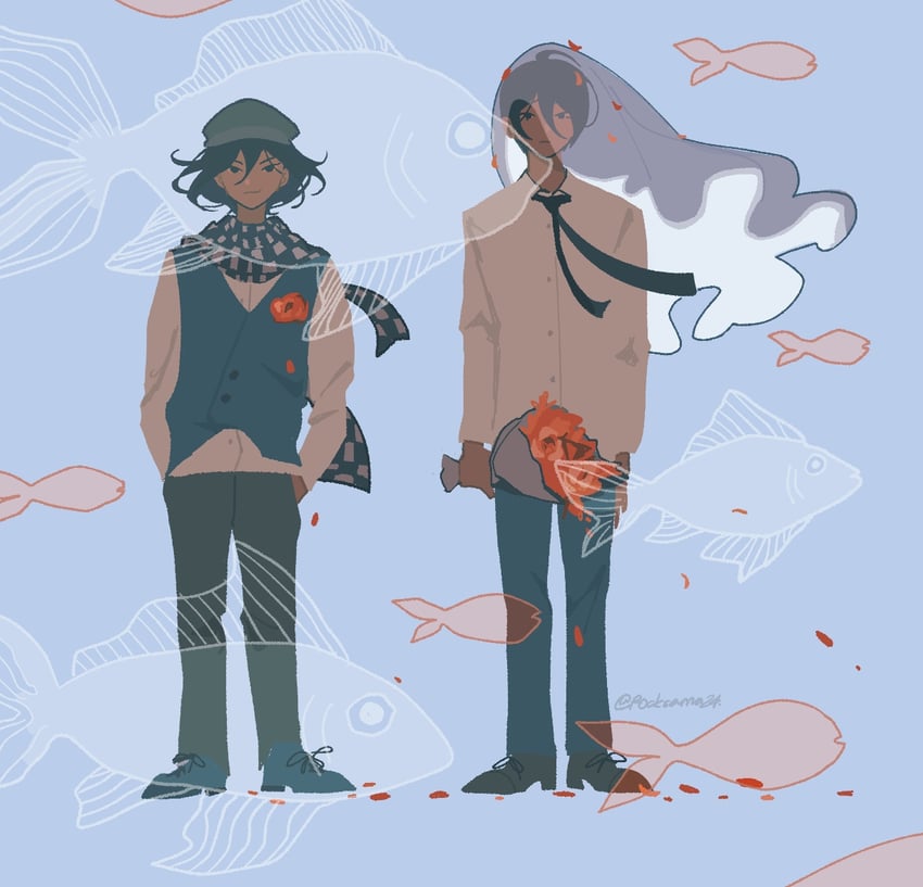 oma kokichi and saihara shuichi (danganronpa and 1 more)