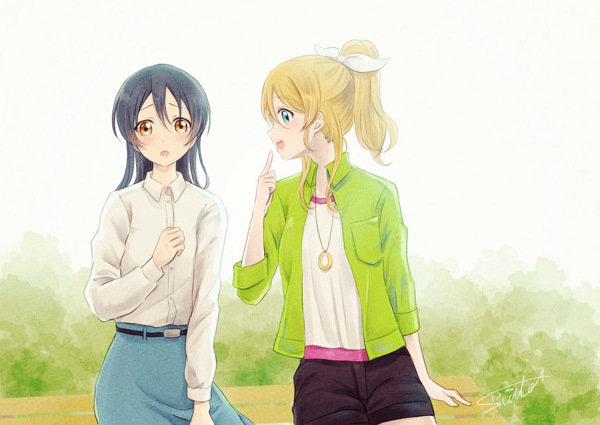 sonoda umi and ayase eli (love live! and 1 more) drawn by suito