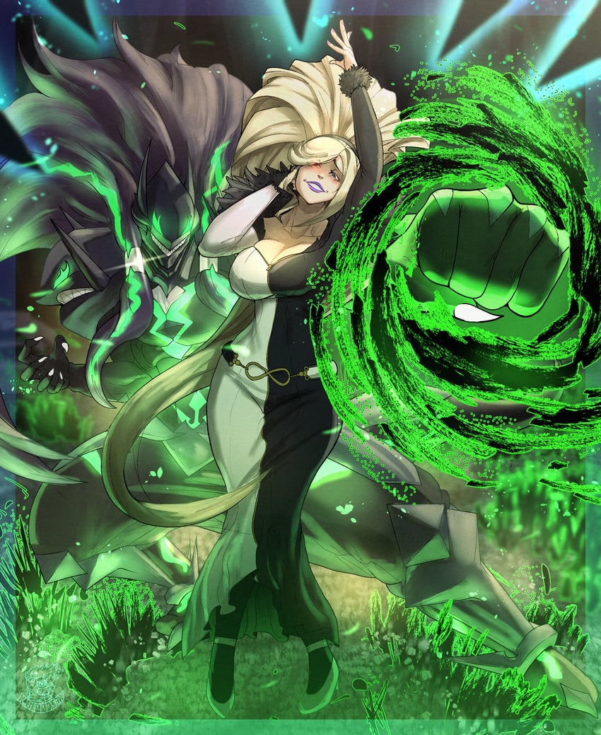 hilda and susanoo (blazblue and 2 more) drawn by kbloodsaw