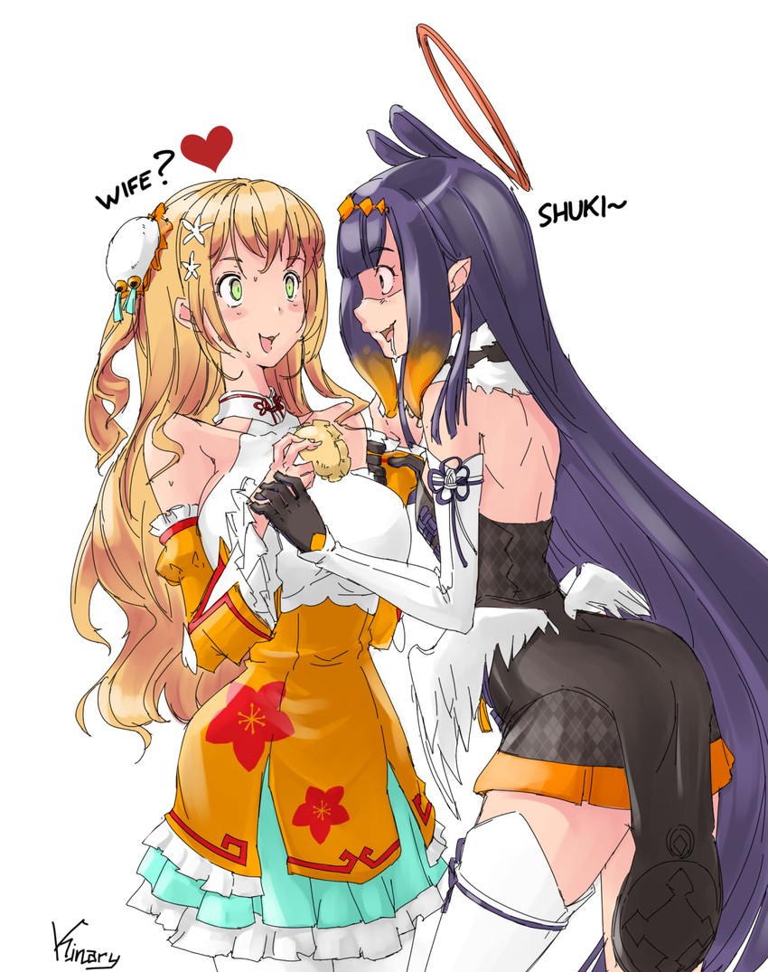ninomae ina'nis and momosuzu nene (hololive and 1 more) drawn by kinarytwit