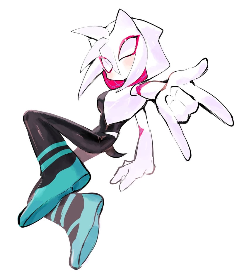 amy rose and spider-gwen (marvel and 4 more) drawn by usa37107692