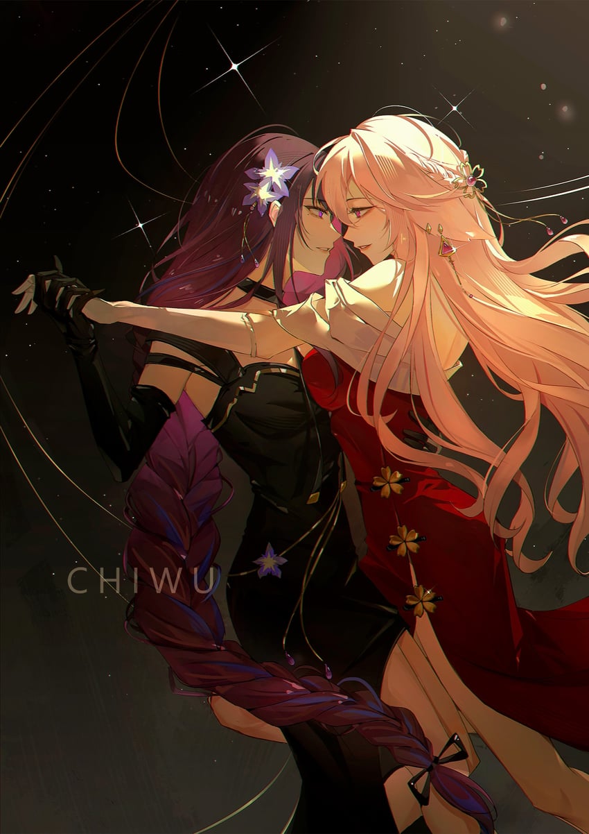 raiden shogun and yae miko (genshin impact) drawn by chiwu199