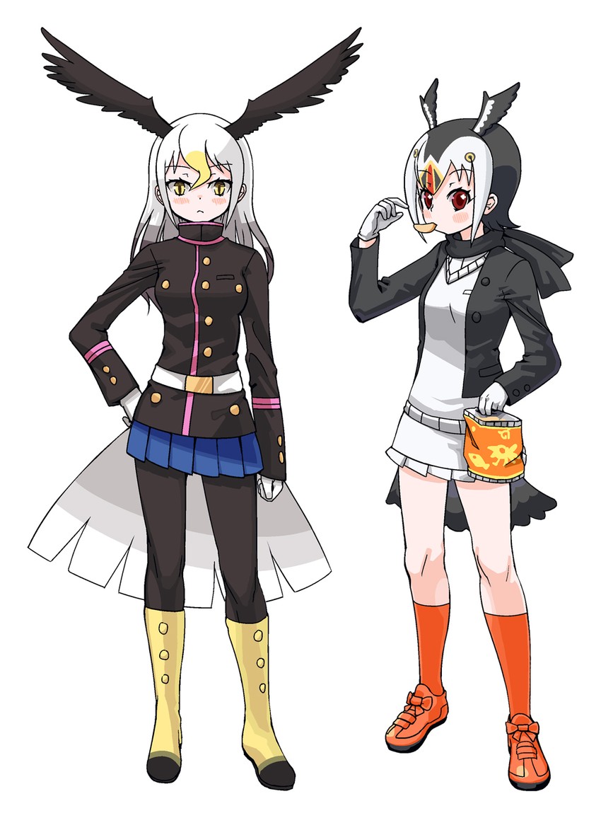 bald eagle and atlantic puffin (kemono friends) drawn by moriko_(moliko)