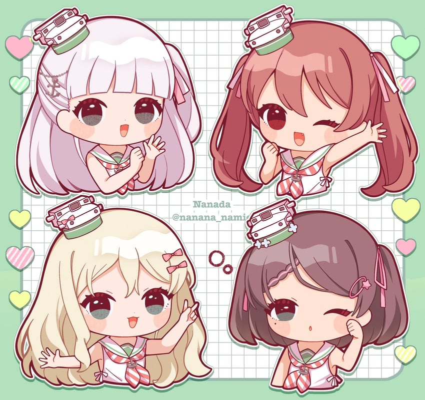 libeccio, grecale, maestrale, and scirocco (kantai collection) drawn by nada_namie