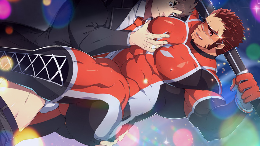 akashi and male protagonist (live a hero) drawn by mazjojo