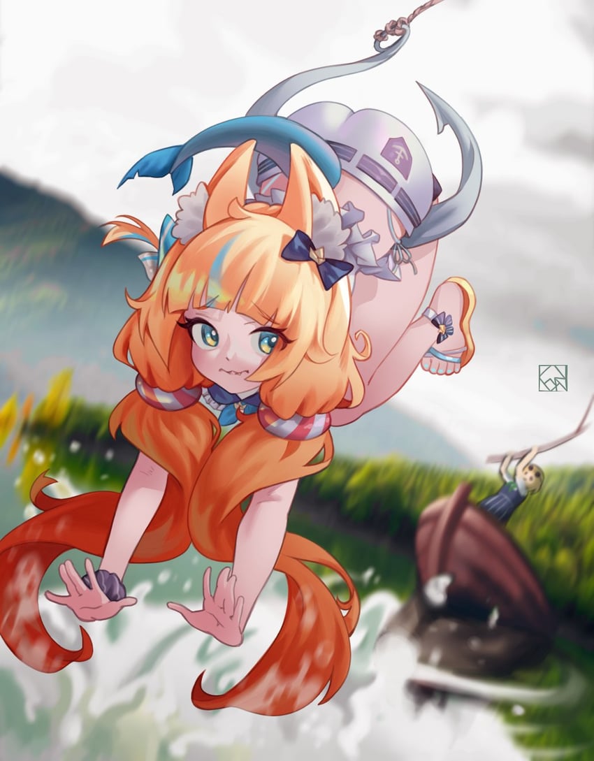 dooby and sameko saba (indie virtual youtuber) drawn by evanleaves