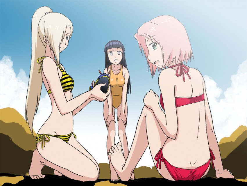 haruno sakura, hyuuga hinata, and yamanaka ino (naruto) drawn by takaya_n