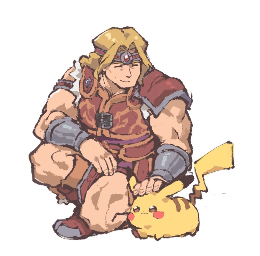 pikachu and simon belmont (pokemon and 2 more) drawn by jeto_(jetopyon)