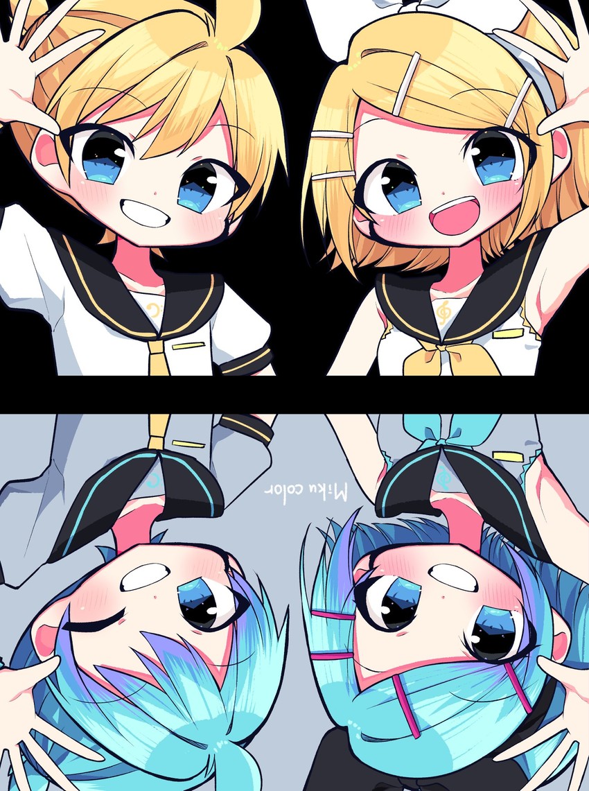 kagamine rin and kagamine len (vocaloid) drawn by kasaki_sakura