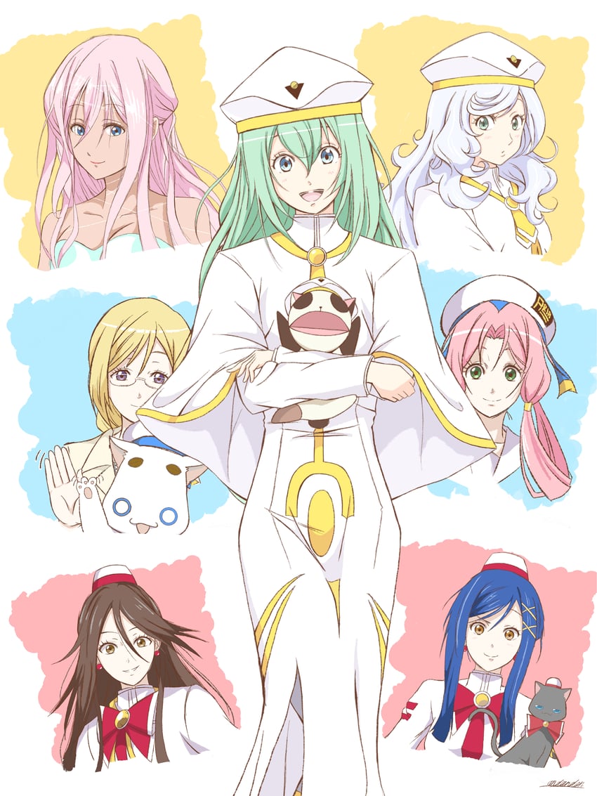 mizunashi akari, alice carroll, aika granzchesta, aria pokoteng, alicia florence, and 5 more (aria and 1 more) drawn by andanden
