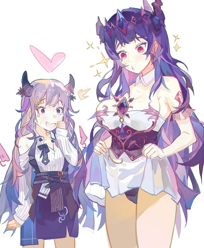 nerissa ravencroft and koseki bijou (hololive and 1 more) drawn by akurin_14