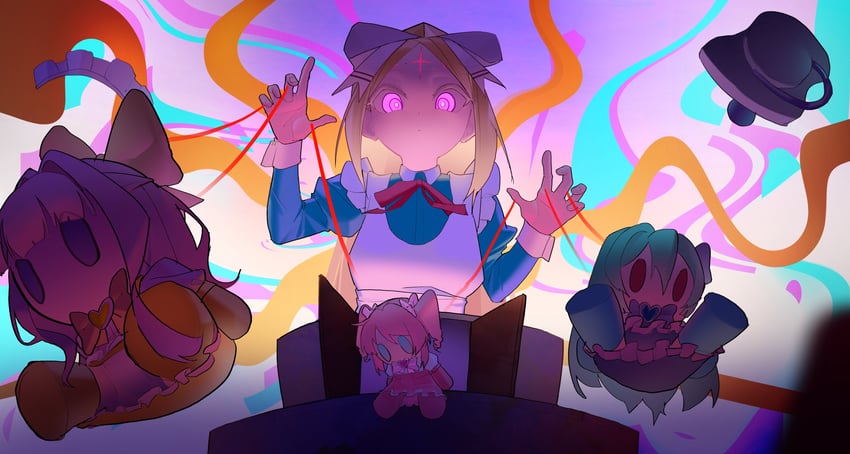 magia azure, morino korisu, magia magenta, magia sulfur, and nero alice (mahou shoujo ni akogarete) drawn by hakhpu