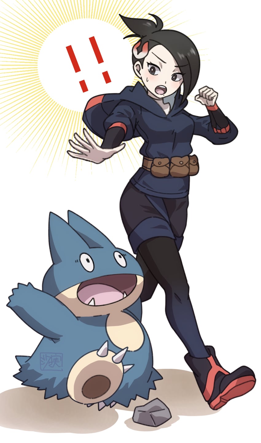 munchlax and mai (pokemon and 1 more) drawn by sasami_642