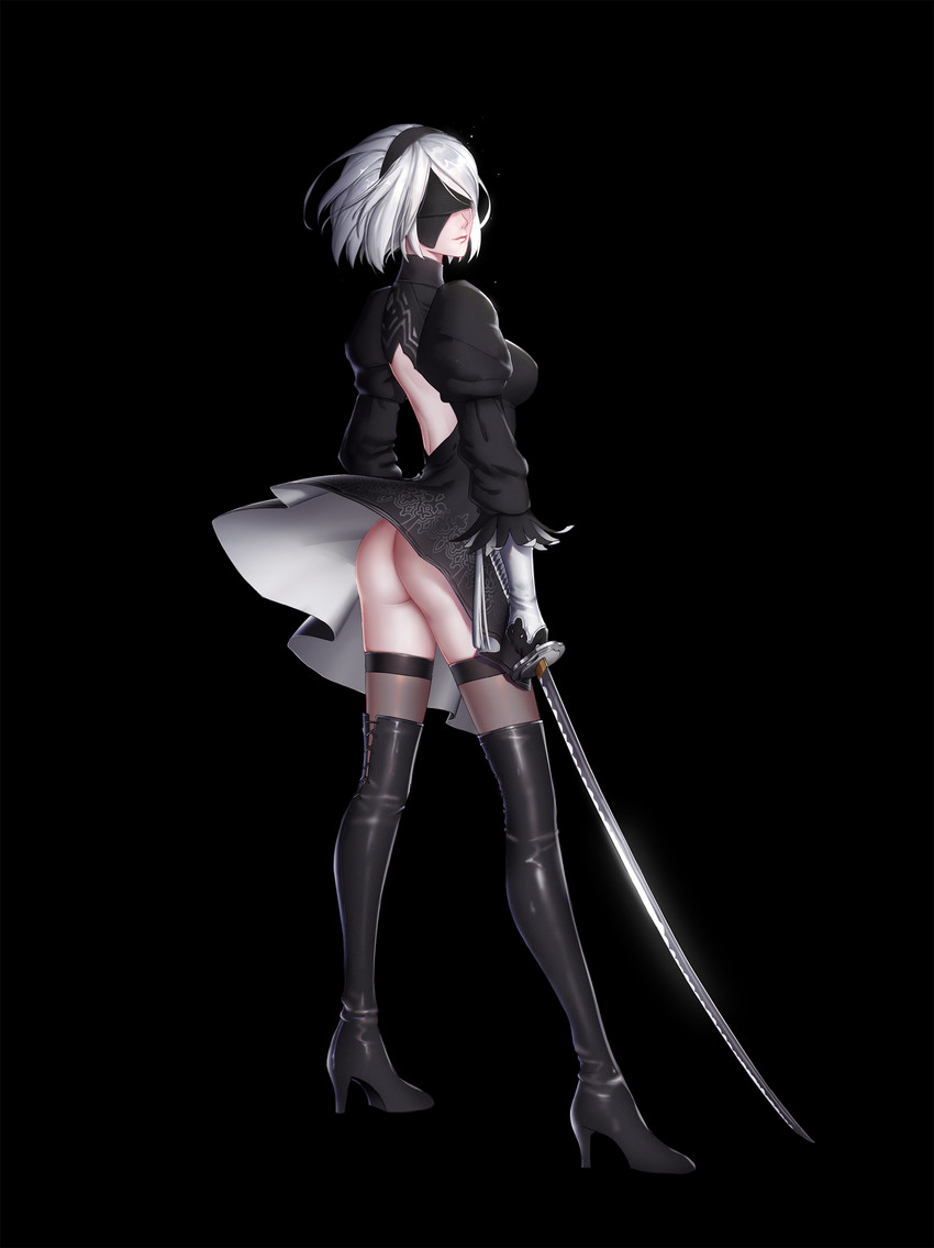 2b (nier and 1 more) drawn by tianran_feicai
