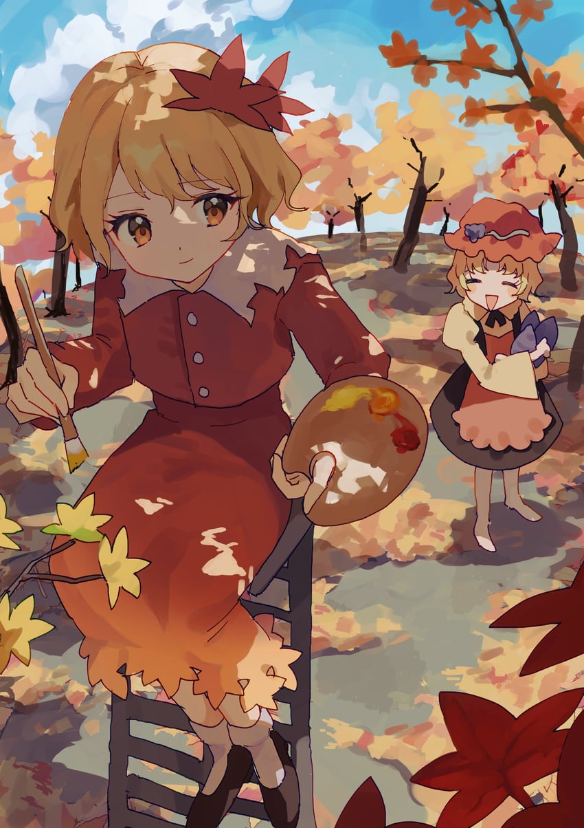 aki minoriko and aki shizuha (touhou) drawn by kozomezuki