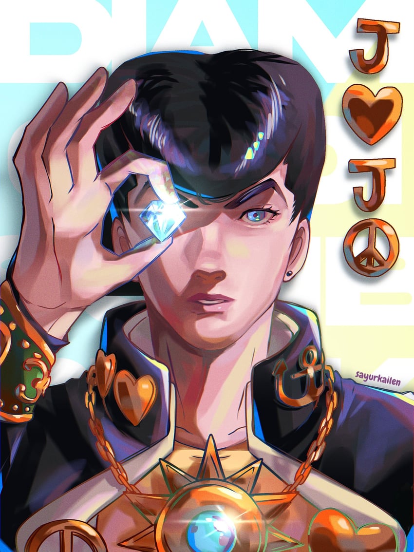 higashikata josuke (jojo no kimyou na bouken and 1 more) drawn by sayurkailen