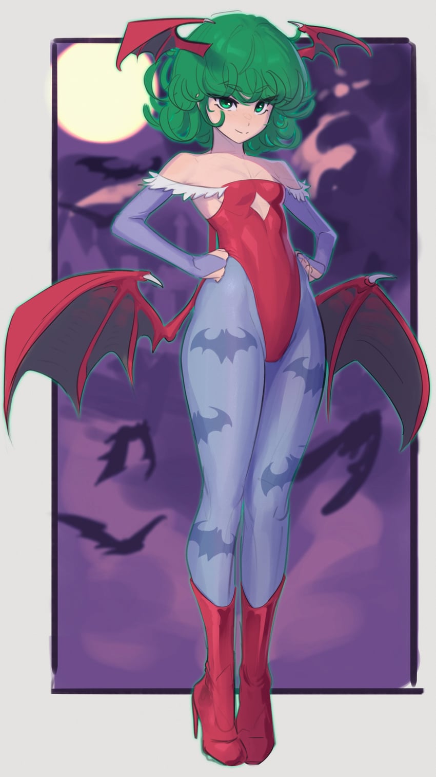 tatsumaki and lilith (darkstalkers and 1 more) drawn by daniel_deves