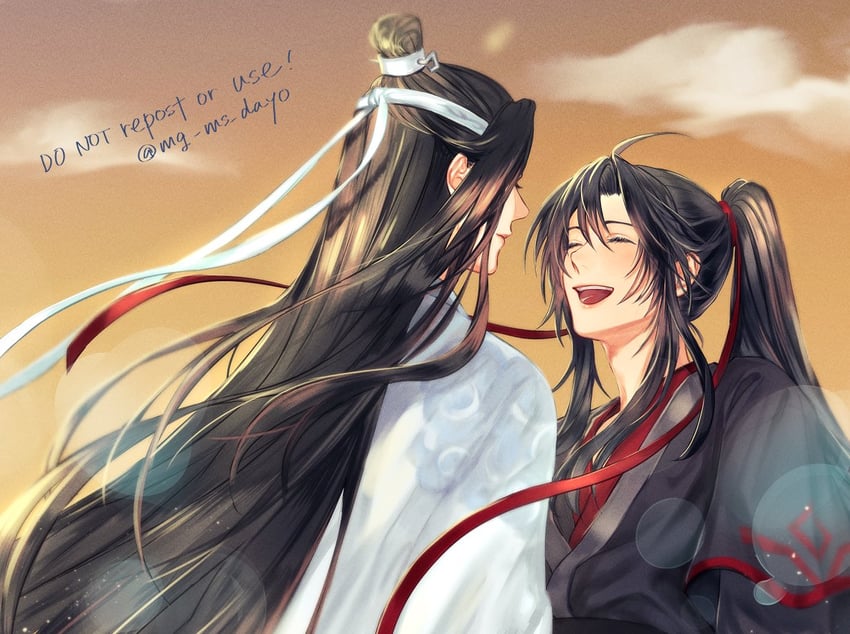 wei wuxian and lan wangji (modao zushi) drawn by mg_ms_dayo
