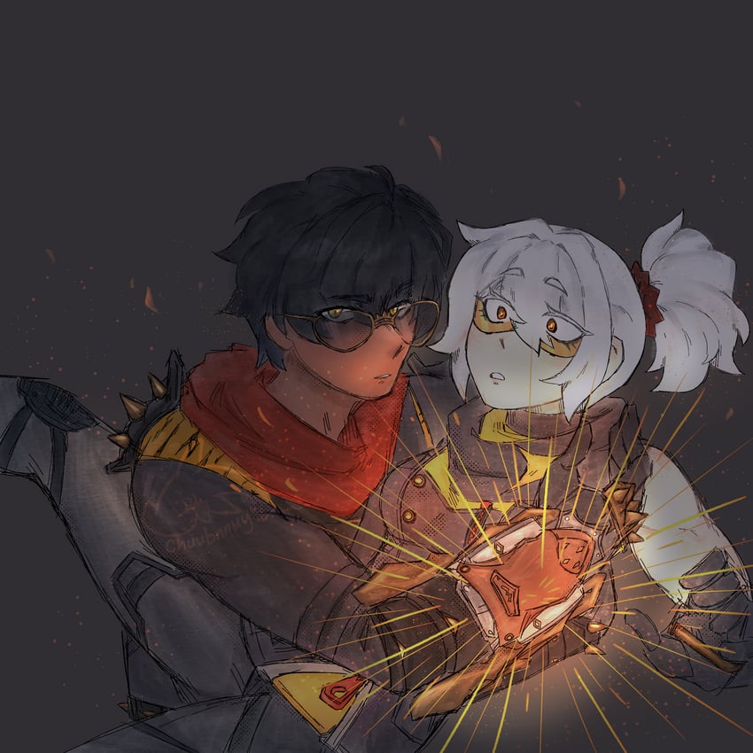lighter and soldier 11 (zenless zone zero) drawn by chuubnnuy