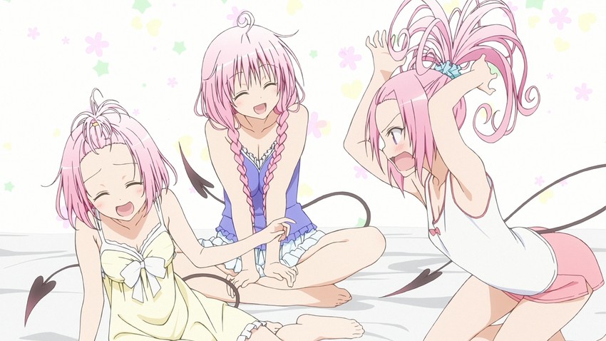 momo velia deviluke, lala satalin deviluke, and nana asta deviluke (to love-ru)