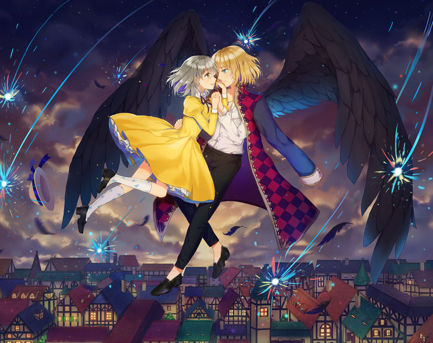 howl pendragon and sophie hatter (studio ghibli and 1 more) drawn by dangmill