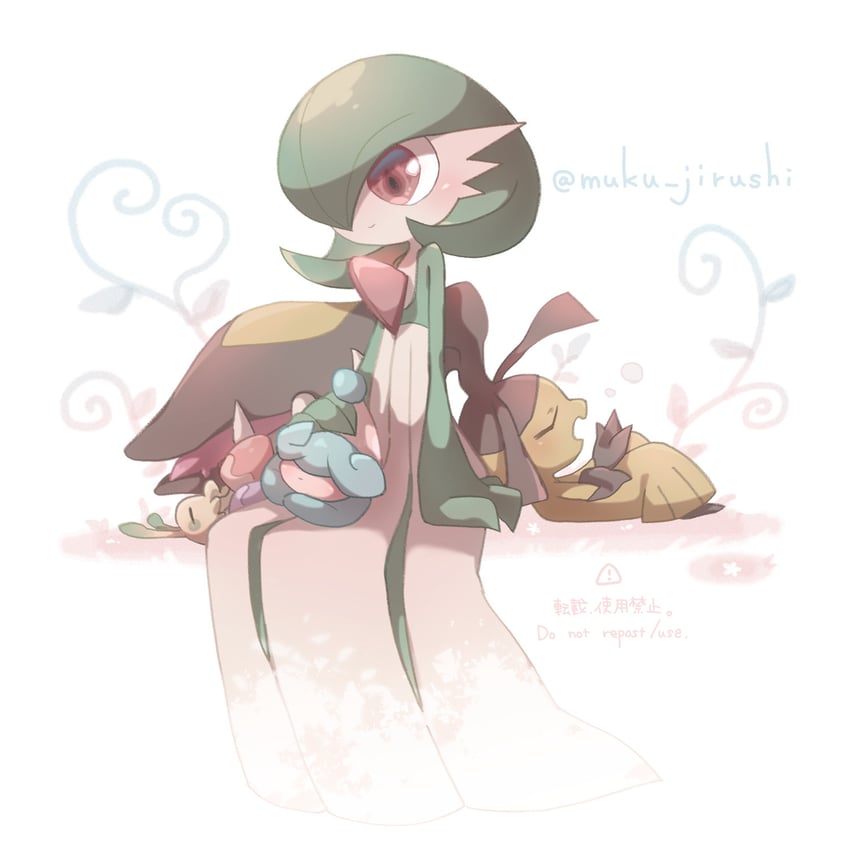 gardevoir, mawile, hatenna, and morelull (pokemon) drawn by muku_jirushi