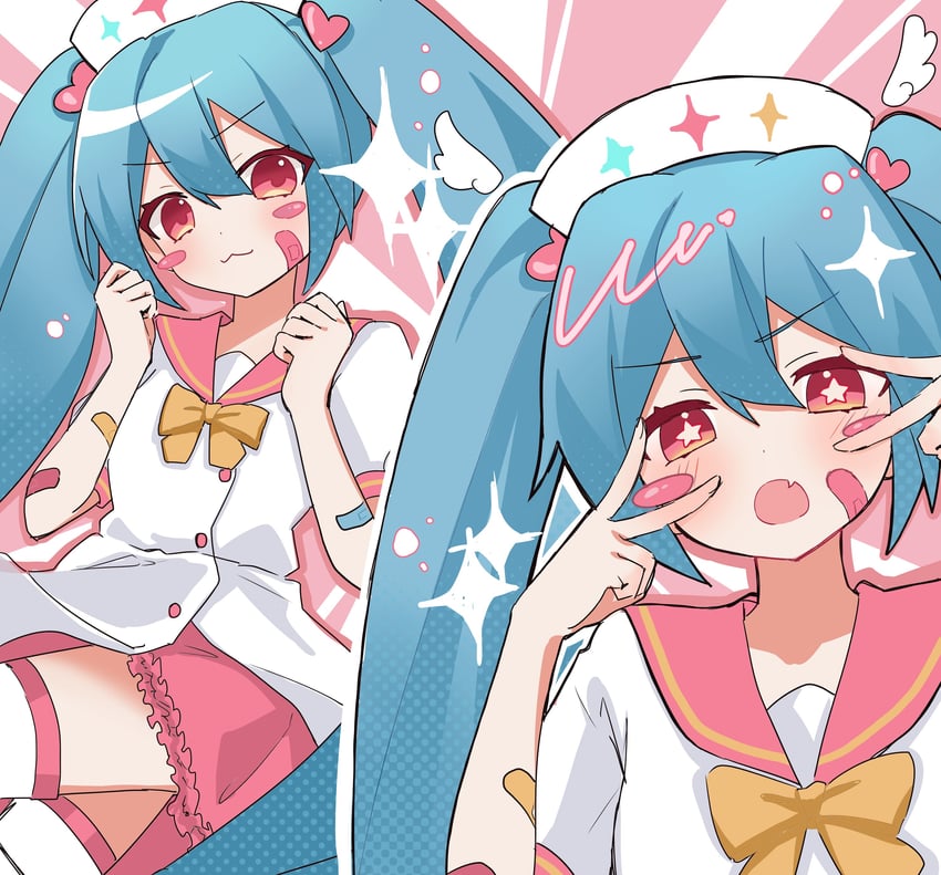 hatsune miku (vocaloid and 1 more) drawn by yukia_1128