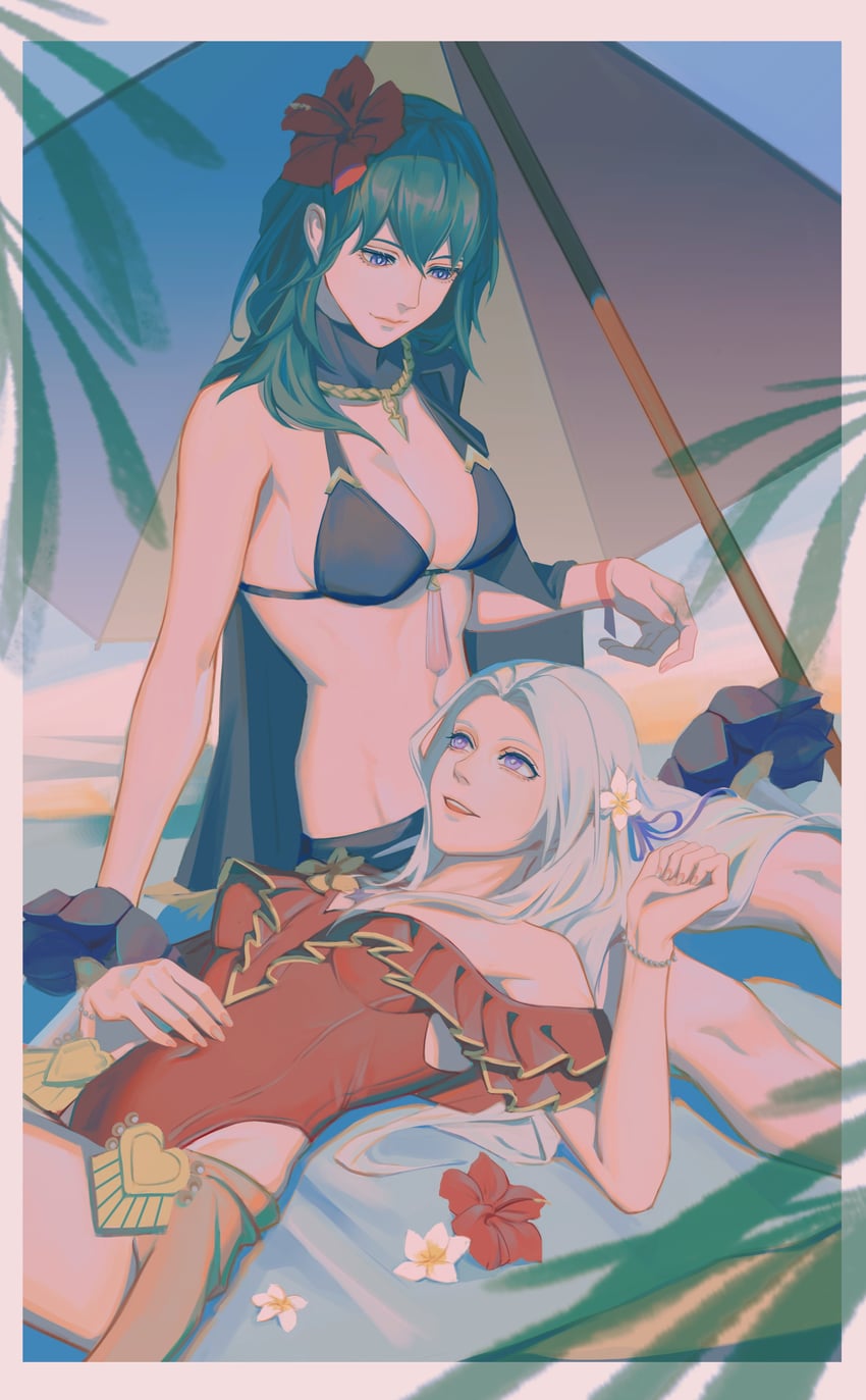 female byleth and edelgard von hresvelg (fire emblem and 2 more) drawn by shenye_yuu