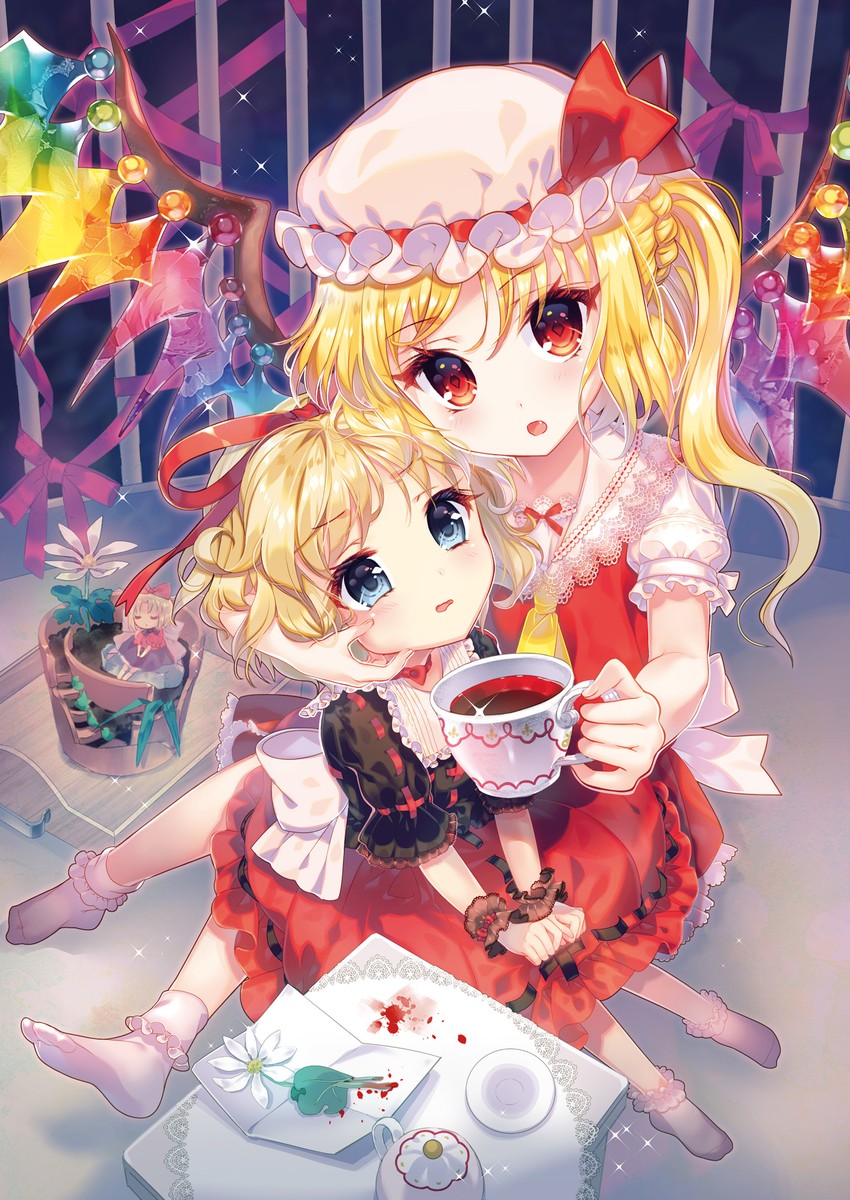 flandre scarlet, medicine melancholy, and su-san (touhou) drawn by amo_(shibu3)