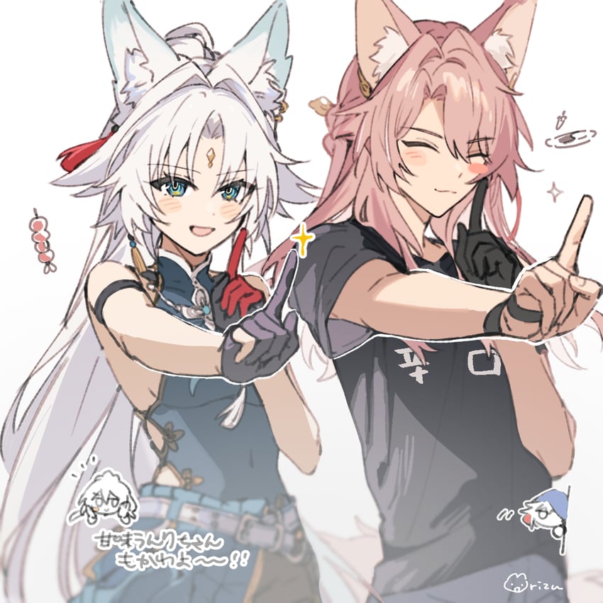 feixiao, yunli, jiaoqiu, and moze (honkai and 1 more) drawn by rizu033