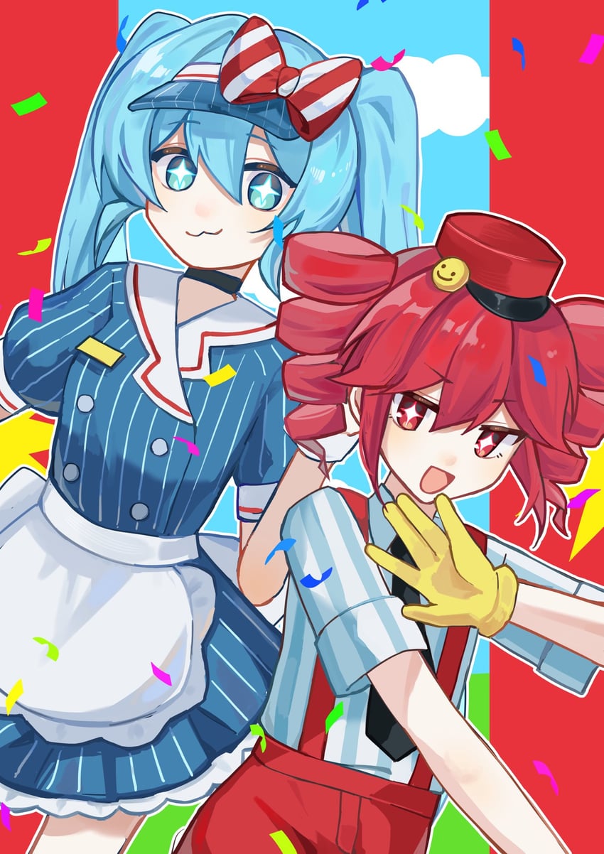 hatsune miku and kasane teto (vocaloid and 2 more) drawn by yuruka_uono